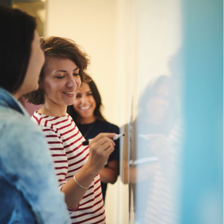 User Experience designers whiteboarding ideas.