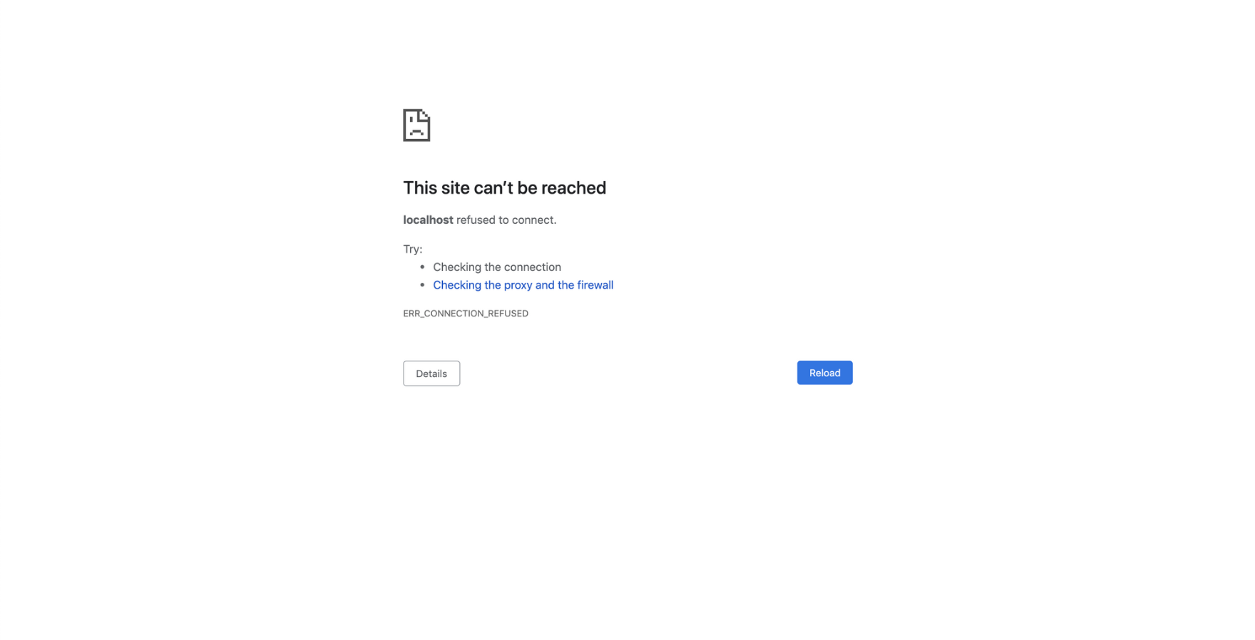 local host refused to connect