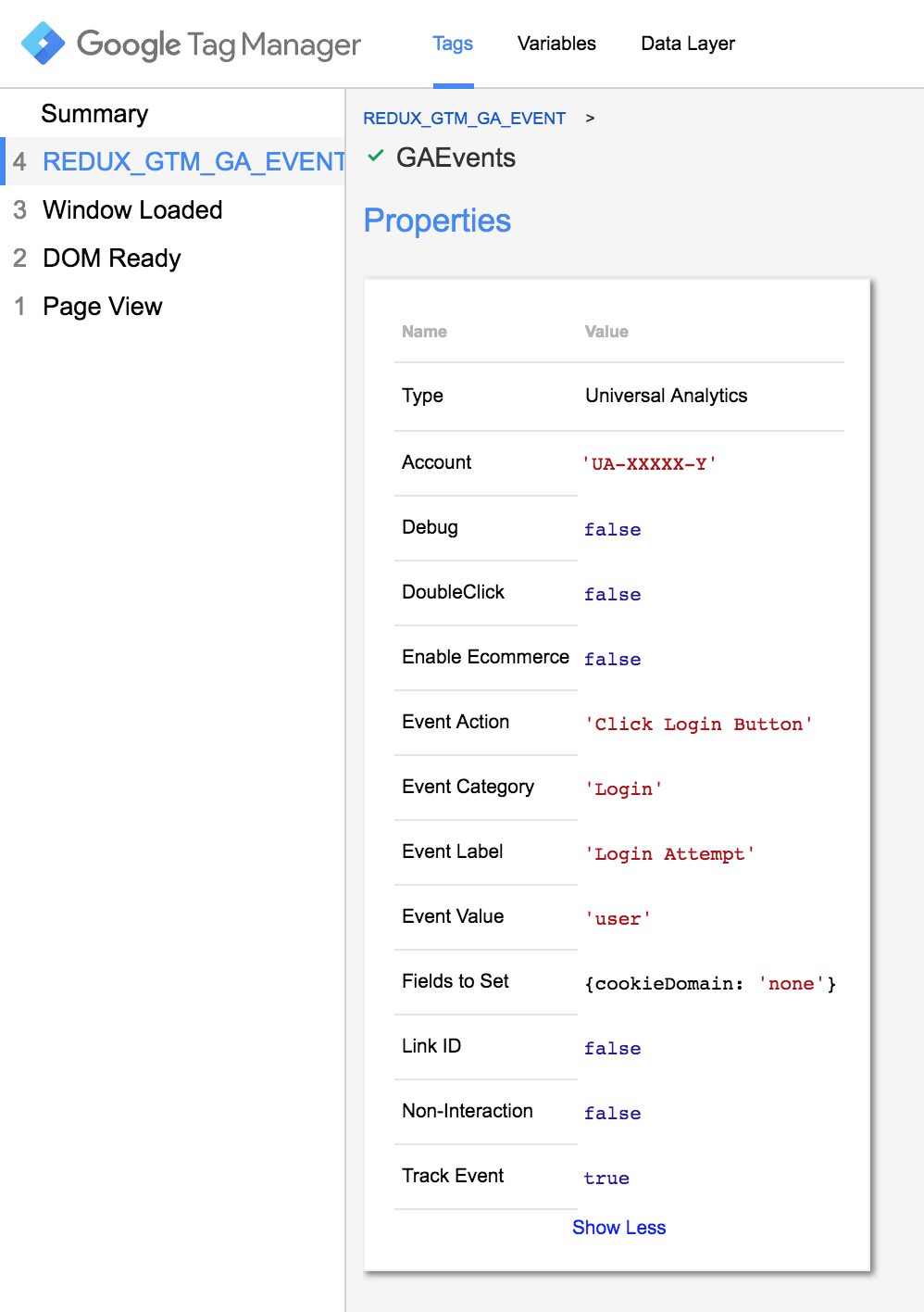 redux event properties