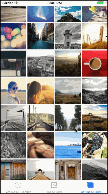 fast image grid scrolling