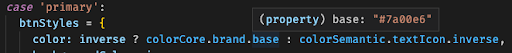 exposing JS tokens to DS consumers