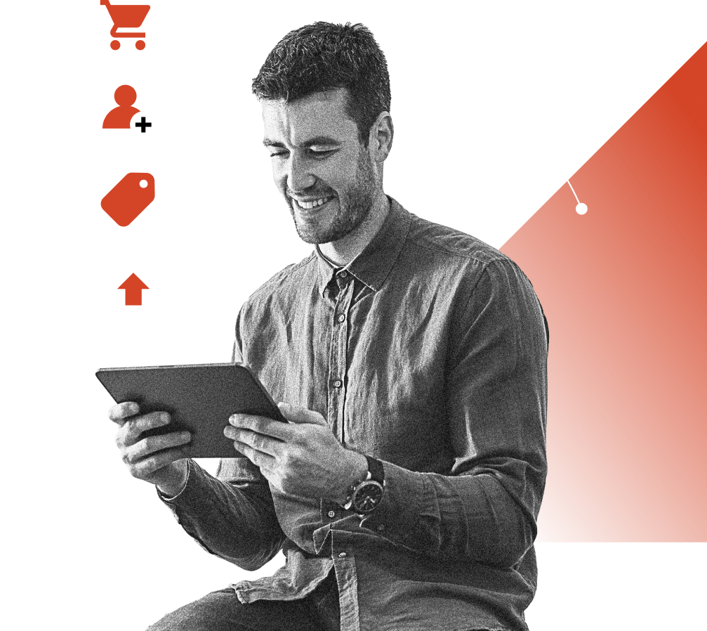 Man shopping on his tablet