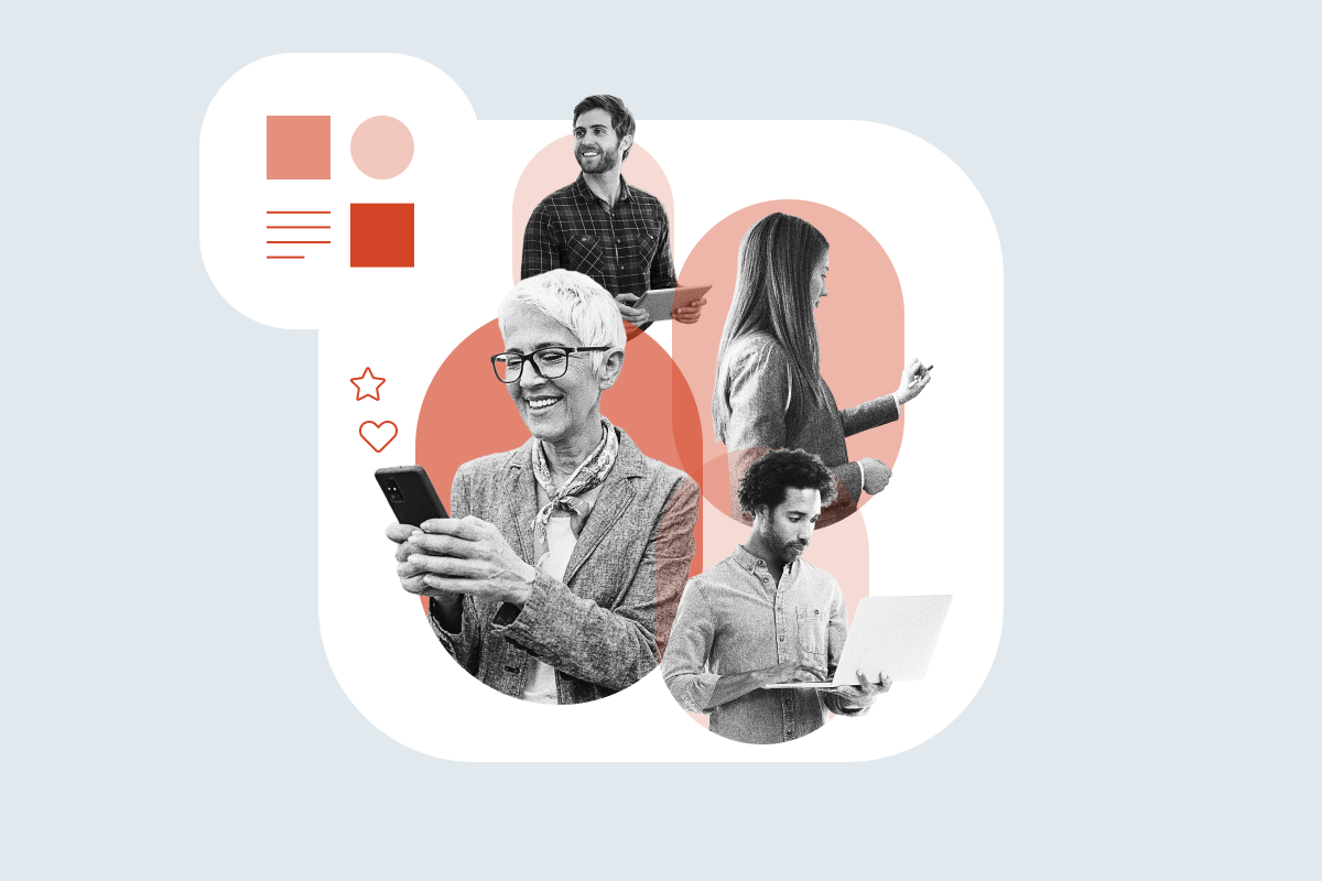 A product manager, a designer, a developer and a user thinking the same structure, composed of the same elements.