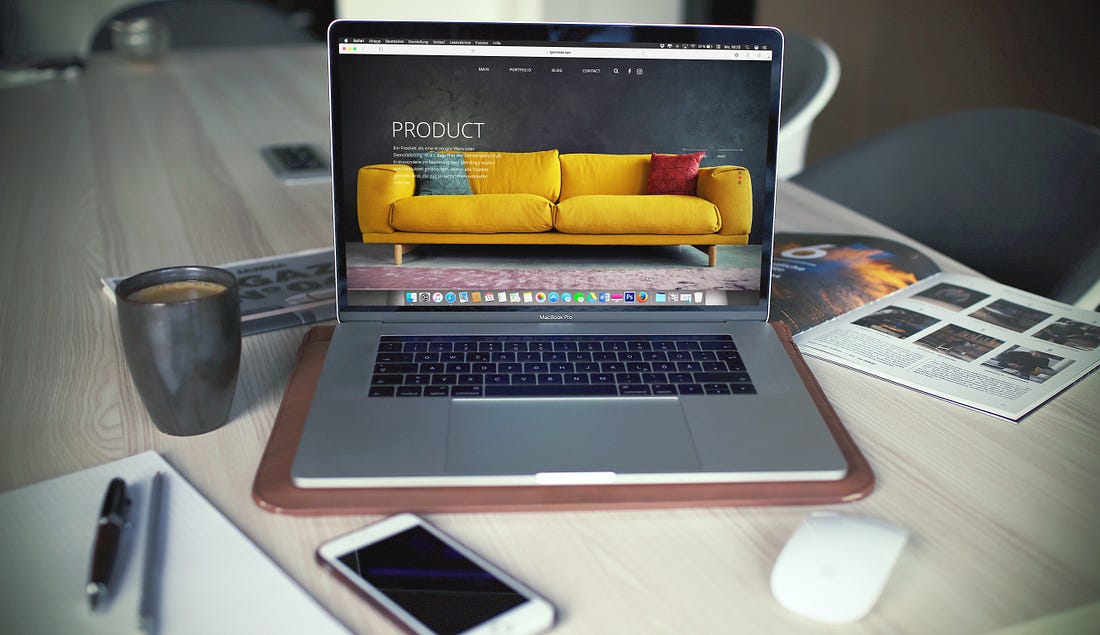 online e-commerce store on a laptop screen