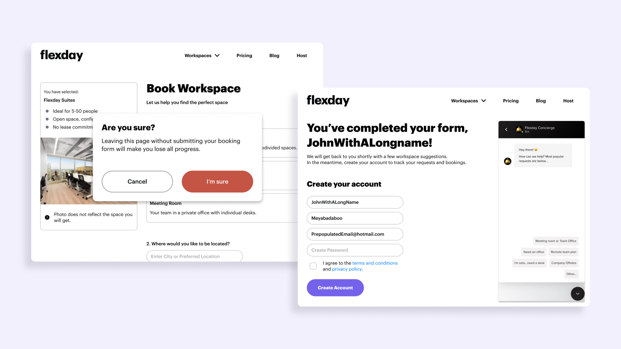 flexday booking form