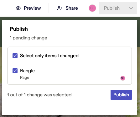 Publishing workflow through the Stackbit interface