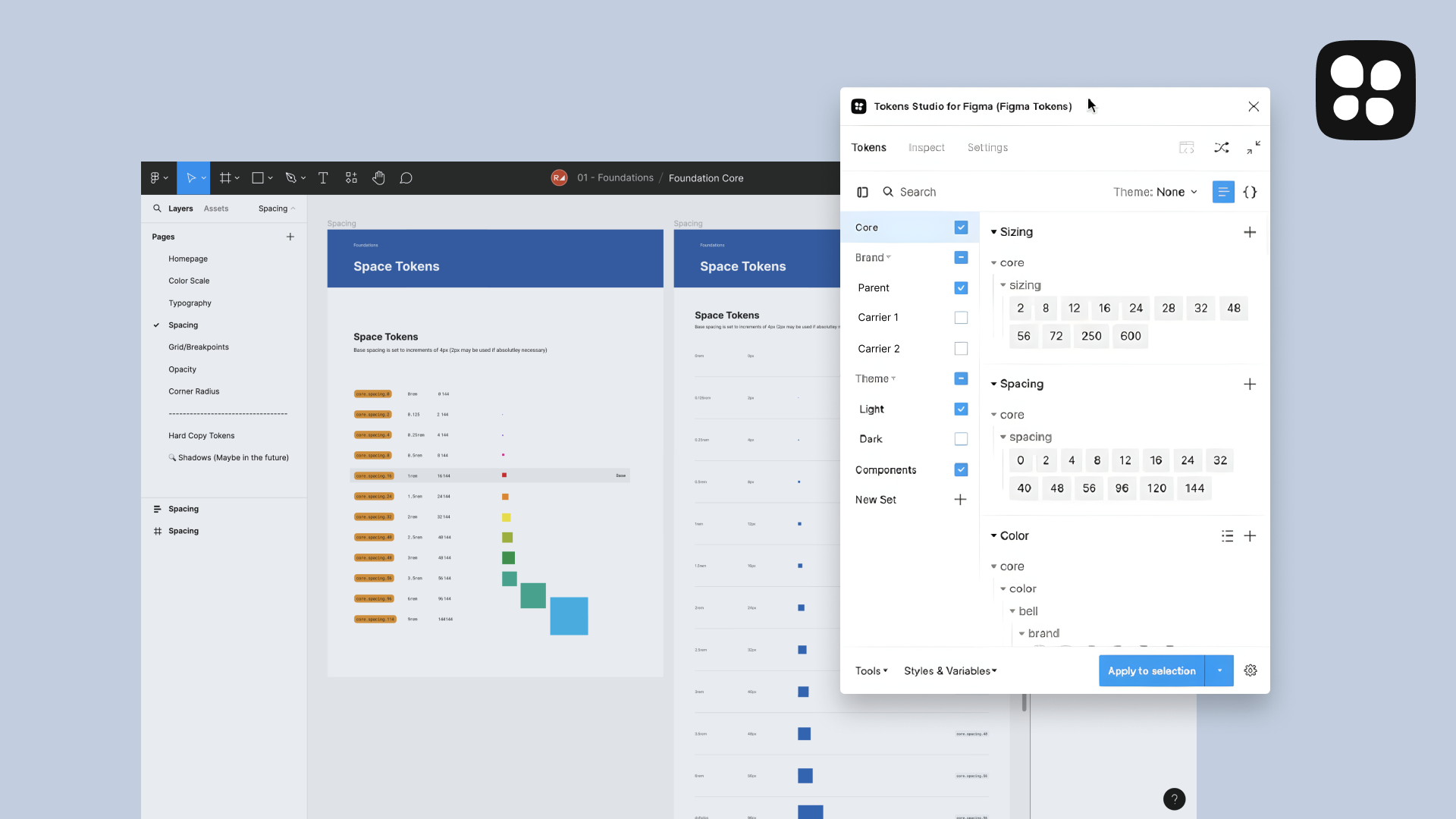 space tokens in tokens studio