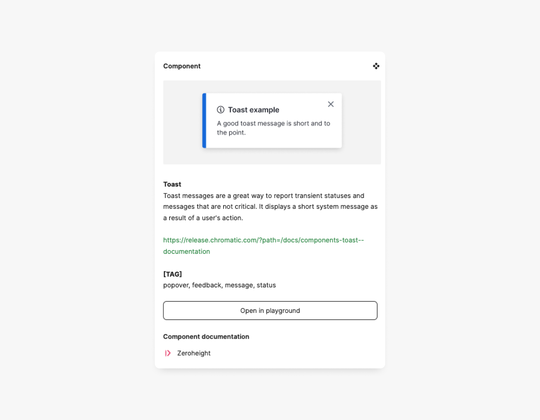 component documentation