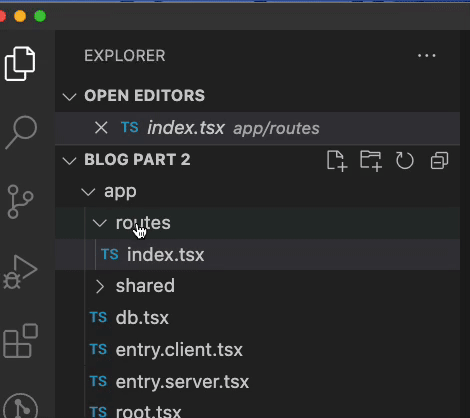 creating a new file named $toyId.tsx inside routes folder