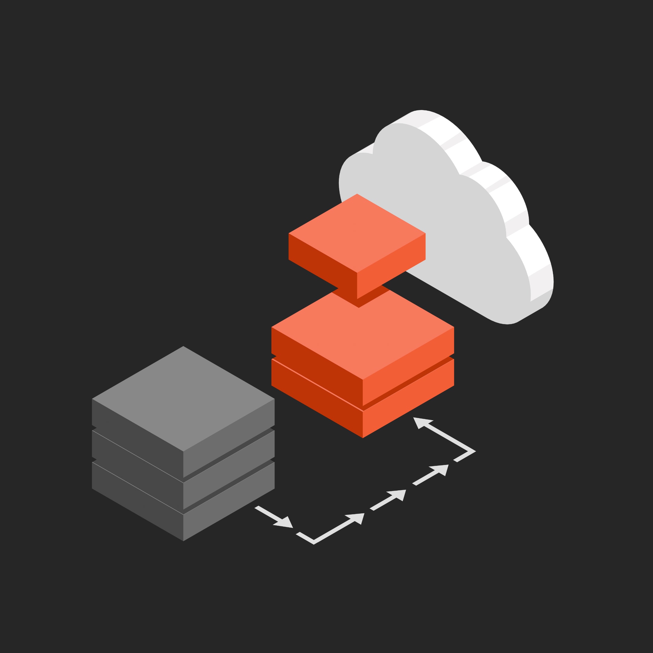 A stack converting into a stack with a cloud