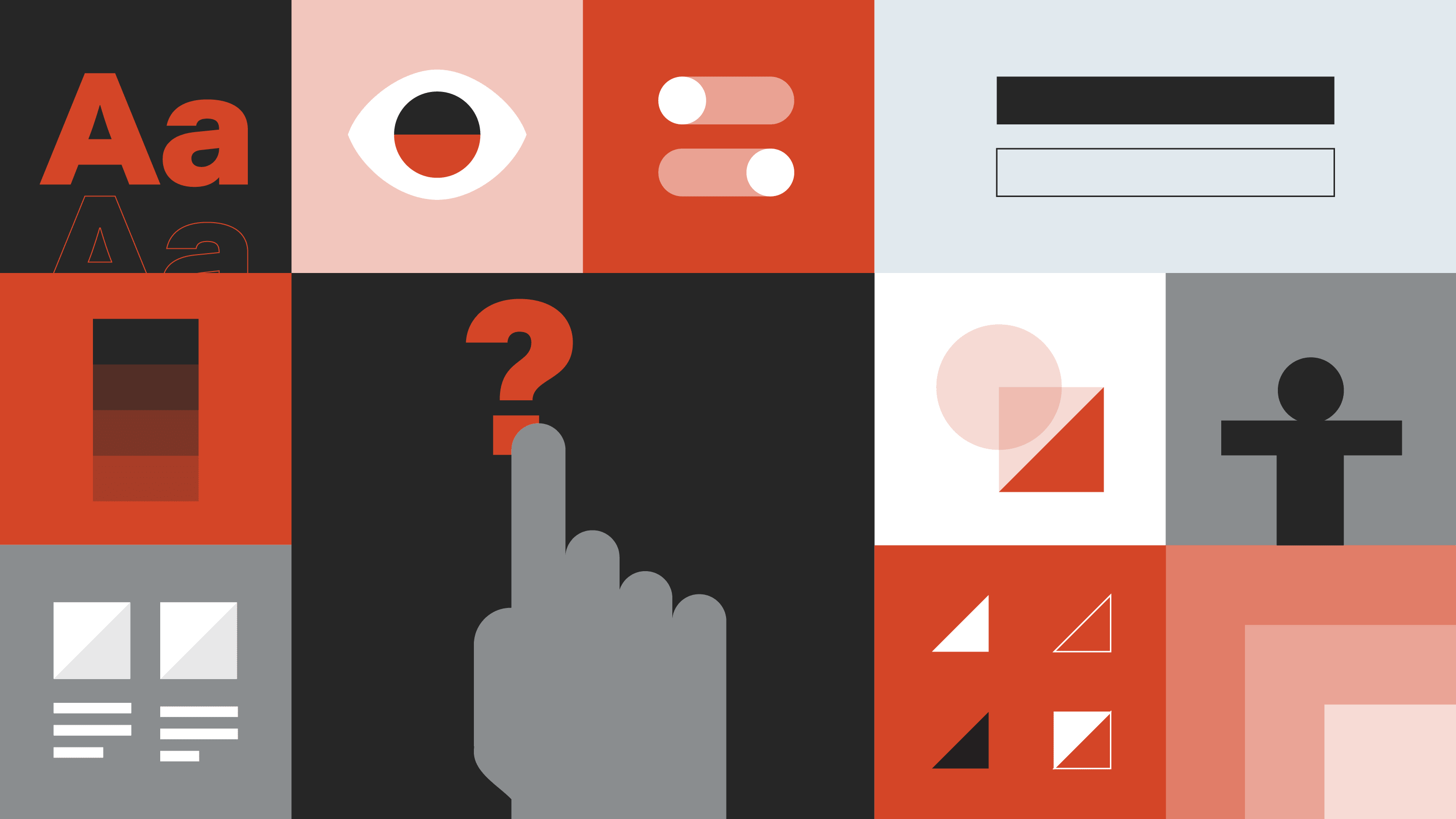 Graphic illustration of common accessibility symbols