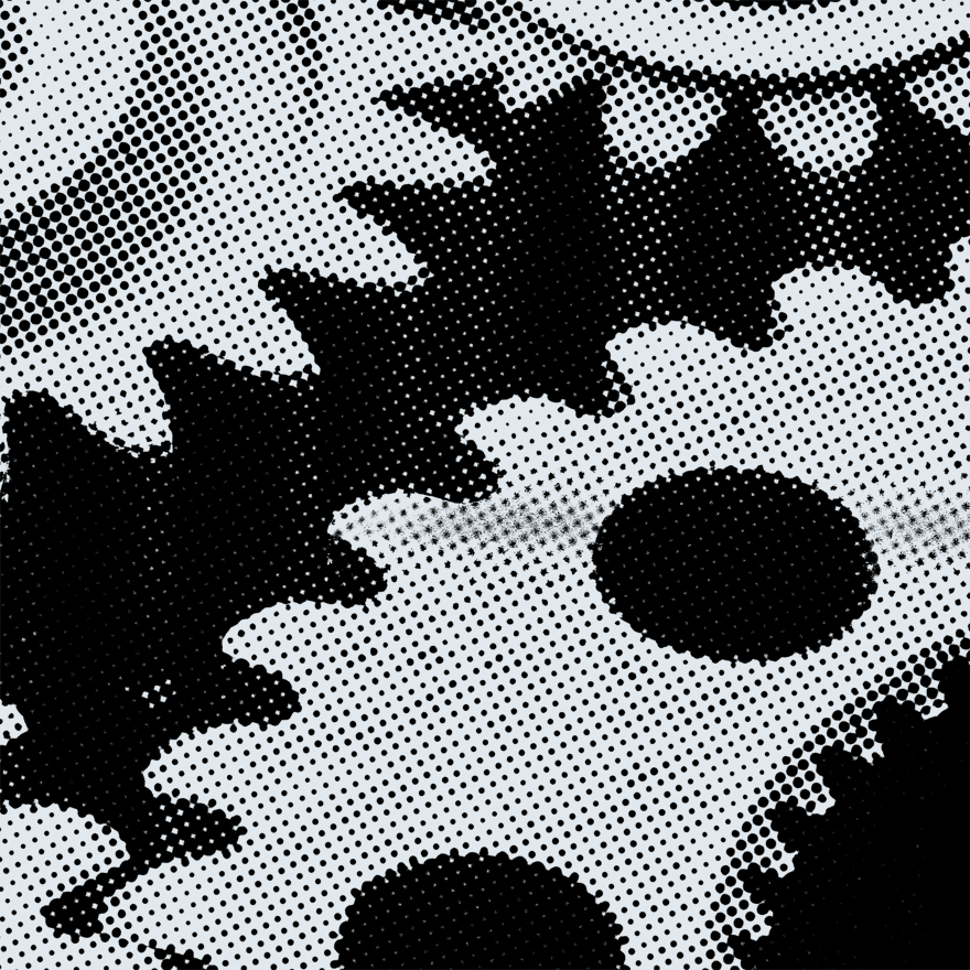 black and white gears