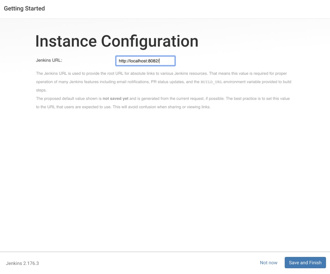configure Jenkins URL as localhost