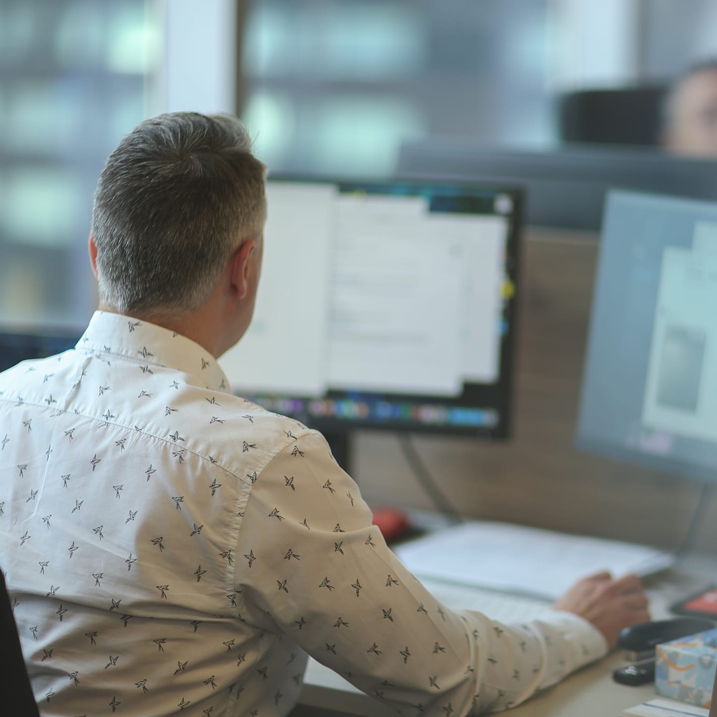 Person at computer working