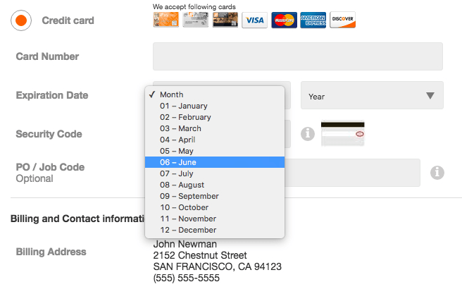 native HTML dropdown example