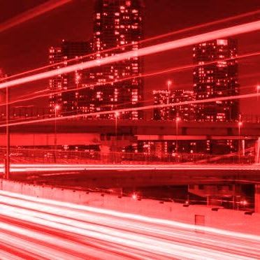 long light exposure of a city highway coloured red