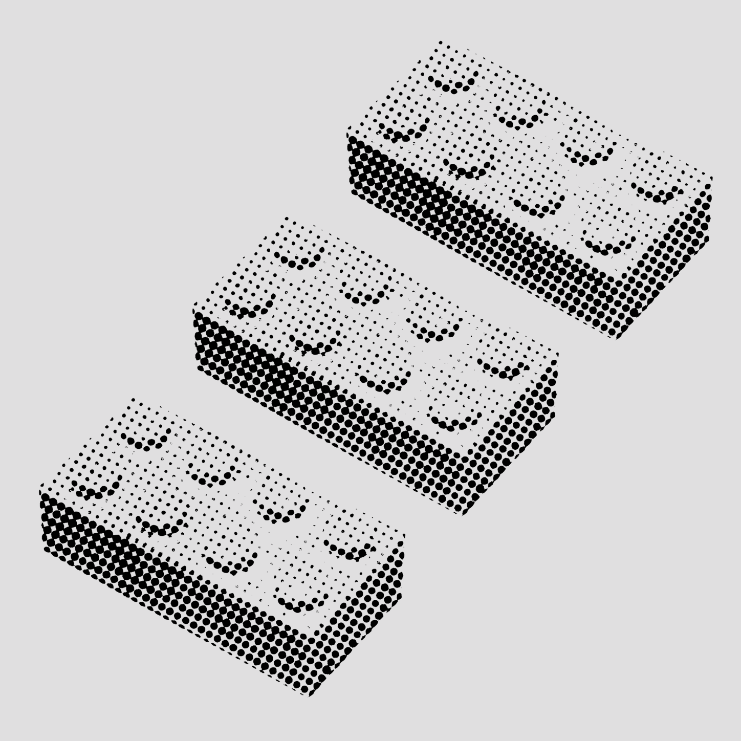 3 lego bricks