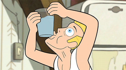 man abuses cup of water in ways that prevents water access