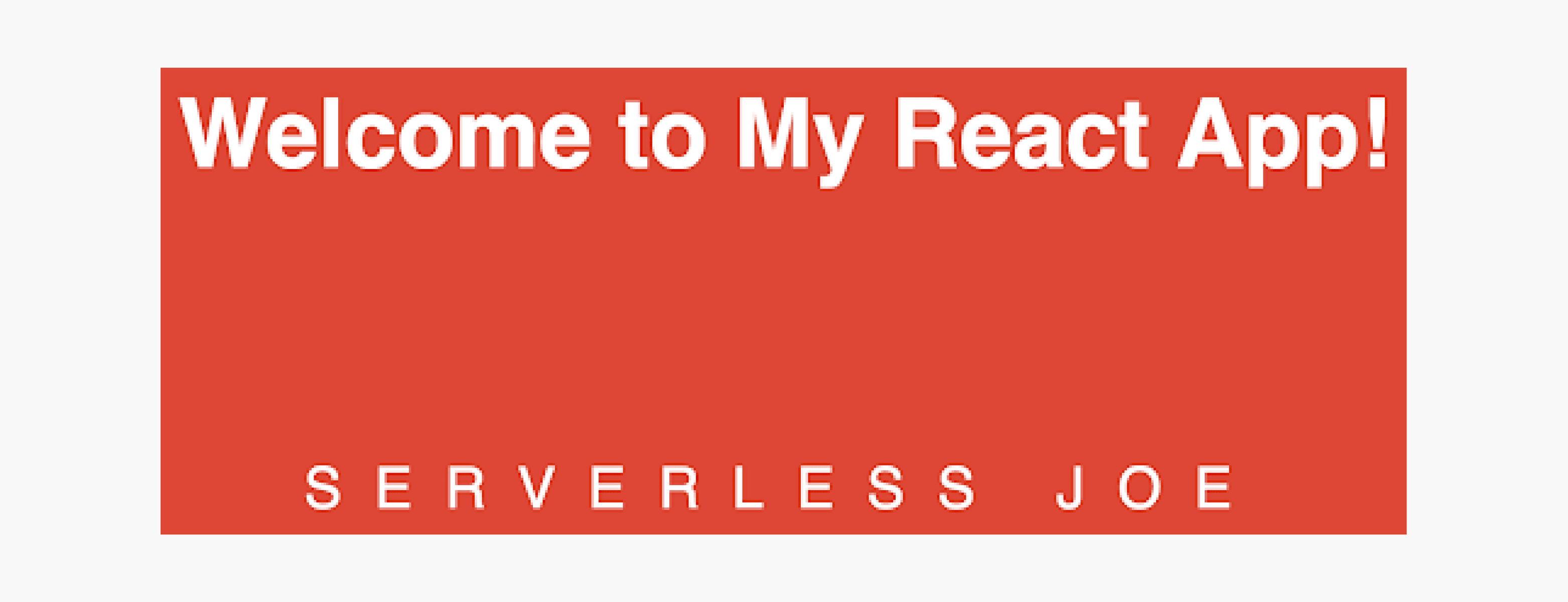 "Welcome to My React App!" presumably the result of the sample app