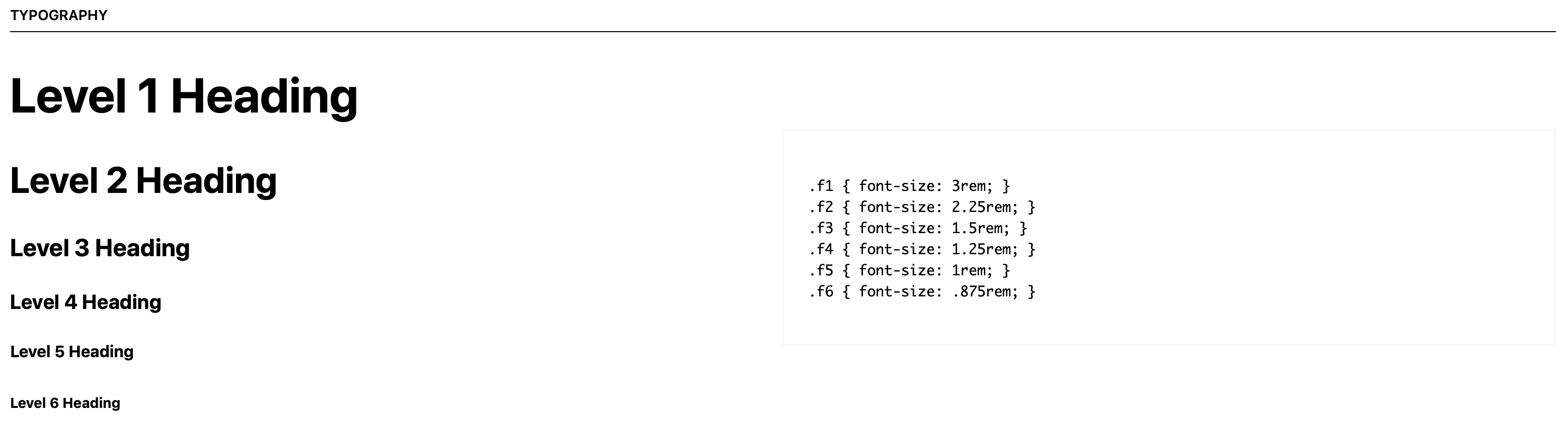 Tachyons Font-Size Scale