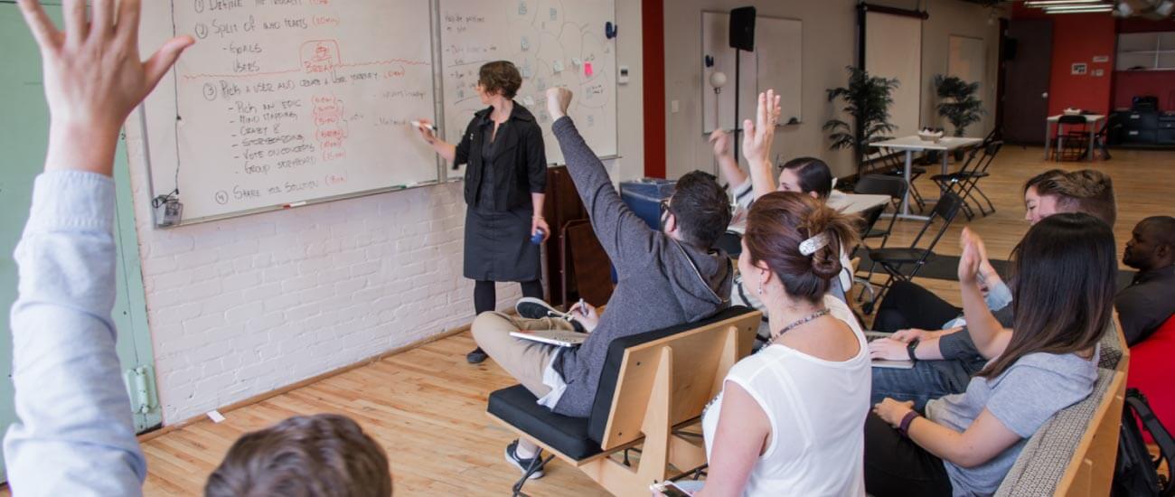 a class room or learning setting (maybe even a meeting)