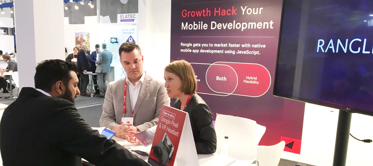 Rangle event stand at Mobile World Congress
