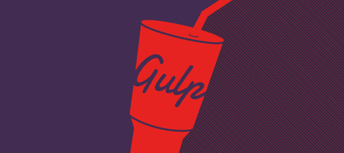 A cup with Gulp written on it.