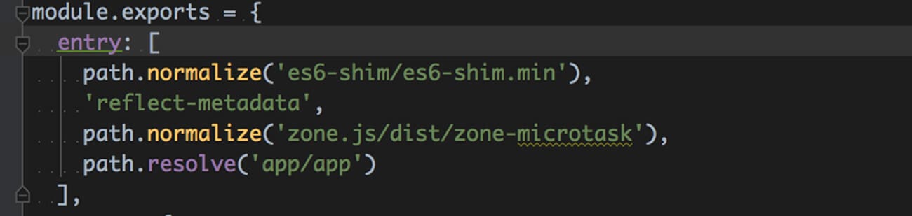 path.resolve('app/app') is the last item in entry properties array