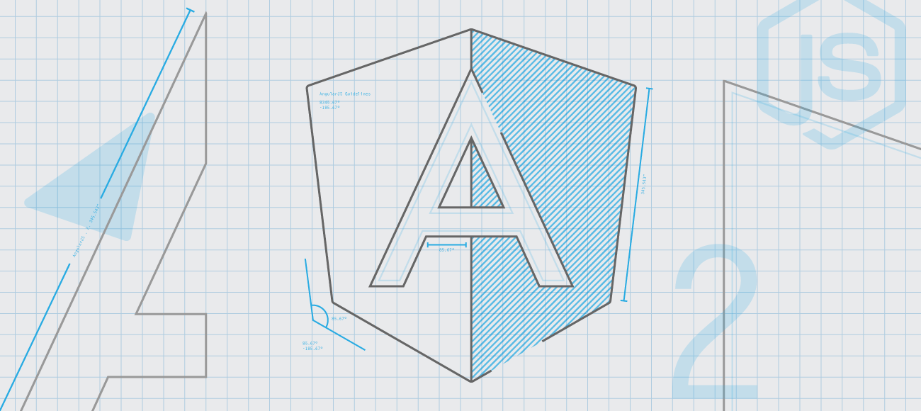 Angular logo as if drawn on grid paper