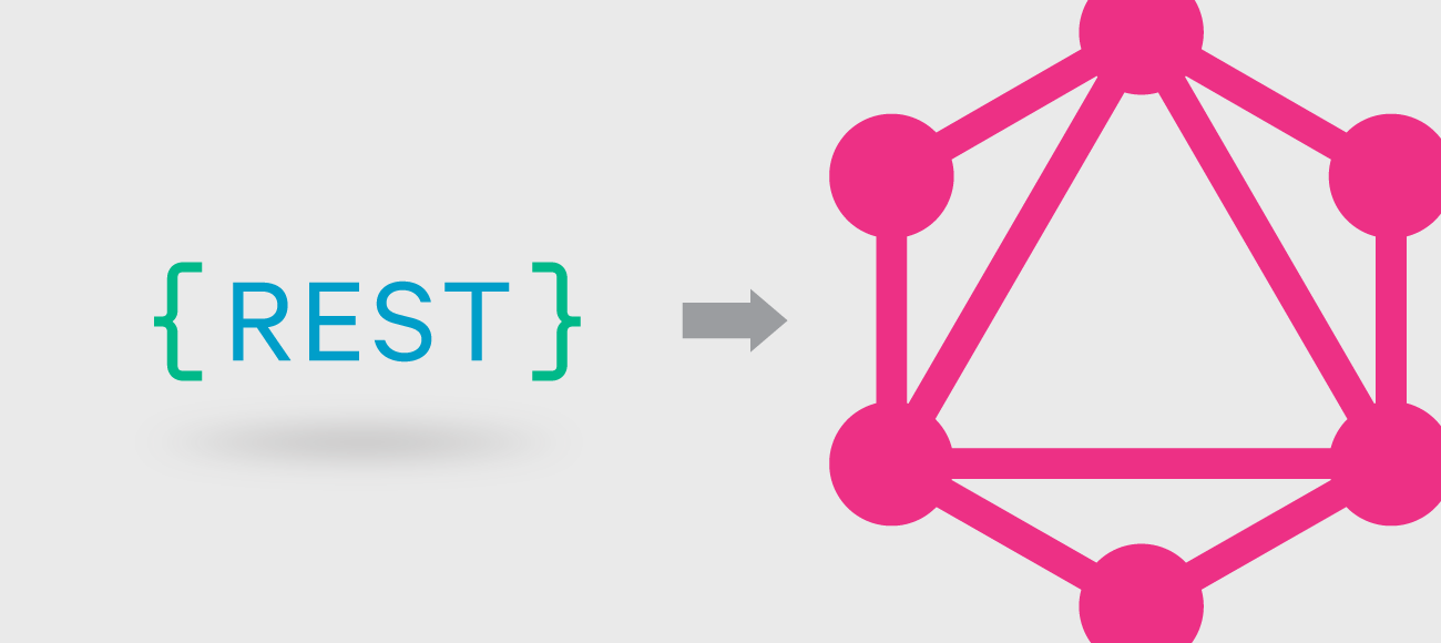 Rest logo with arrow pointing to GraphQL logo
