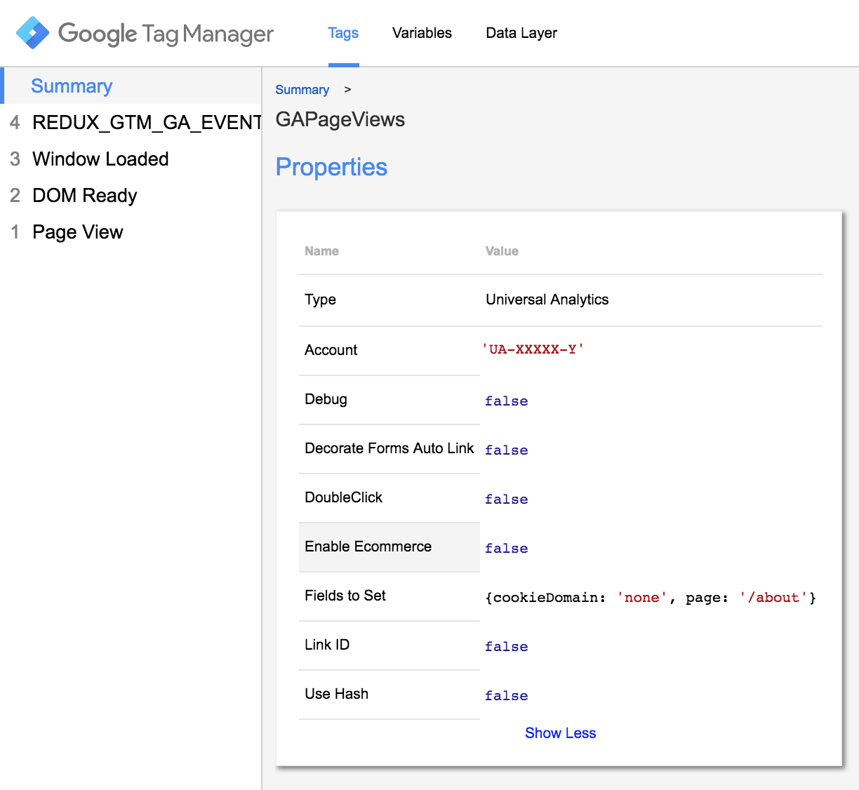 tags triggered on route change