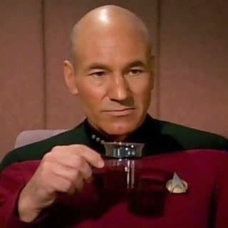 Picard drinking earl grey
