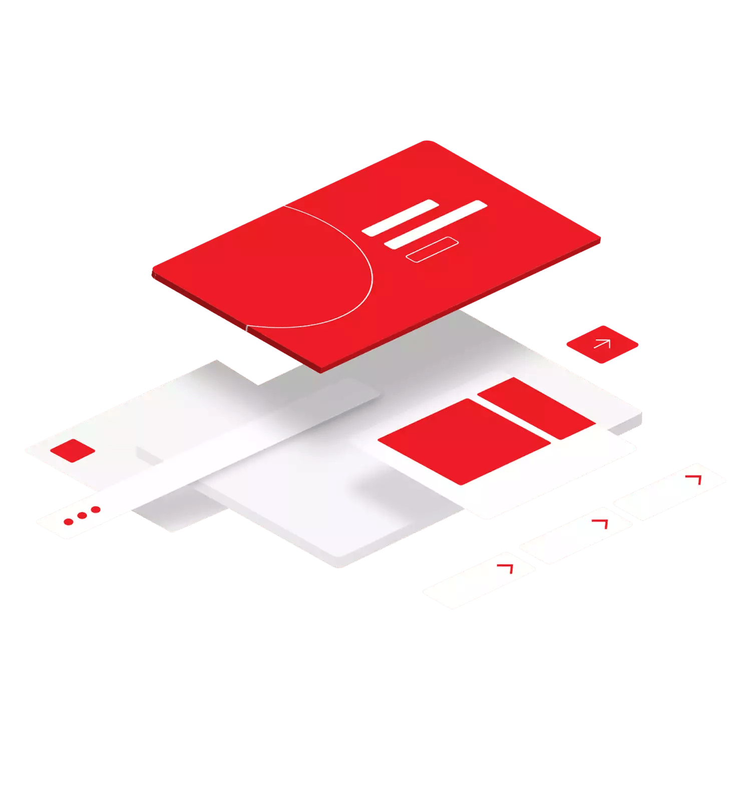 E-commerce app UI floating on a diagonal. Illustration.