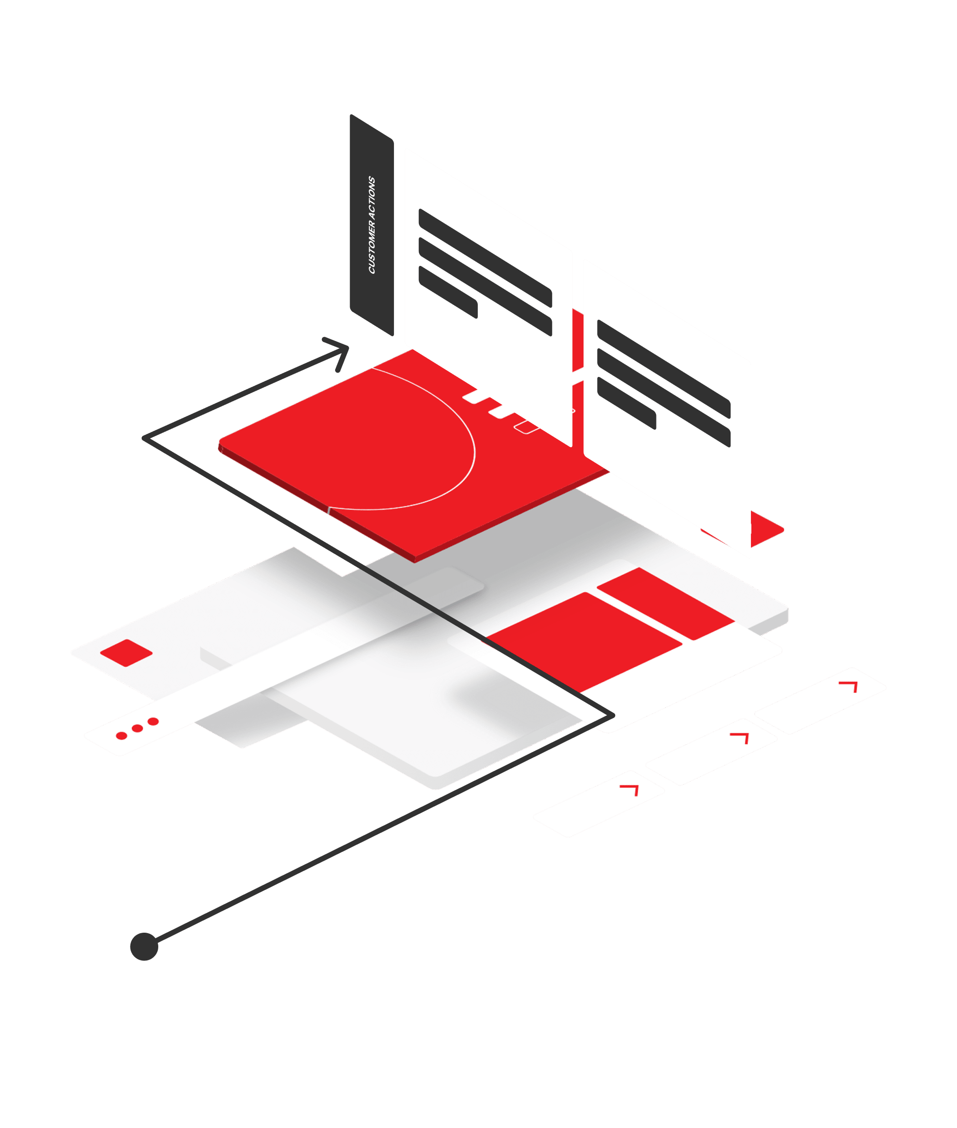 Service design. Isomorphic illustration.