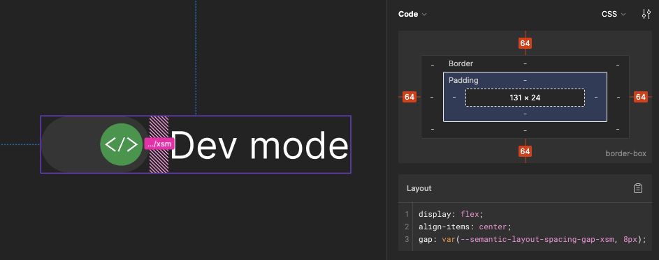 example of a code snippet and component position