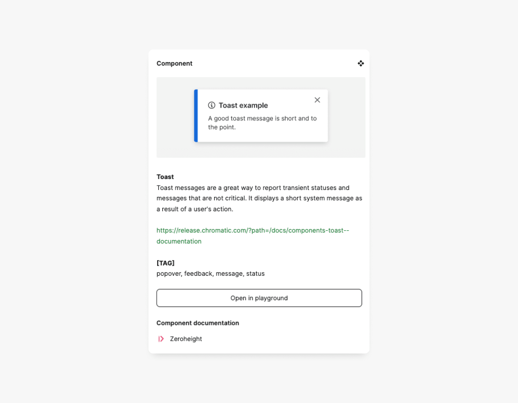 component documentation