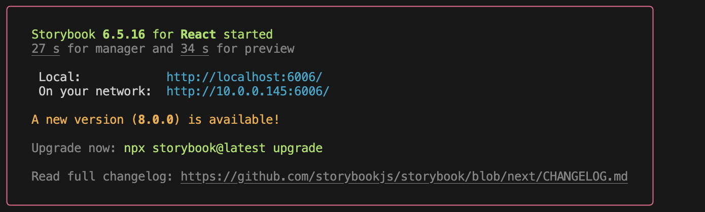 performance stats for storybook 6