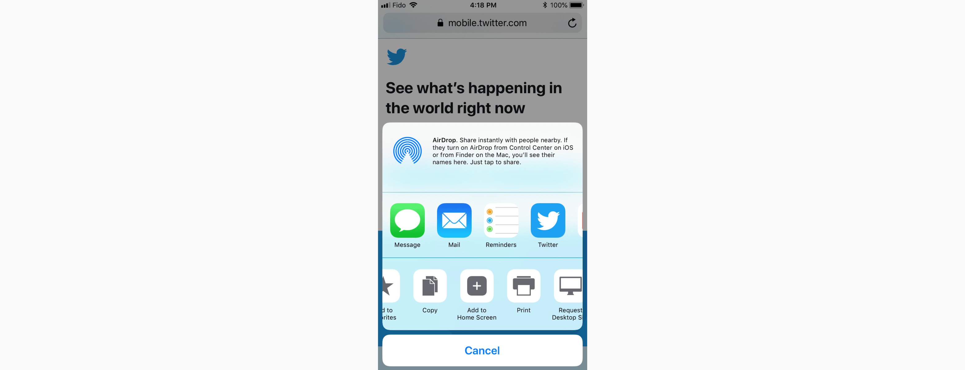 example of iOS Safari web clips