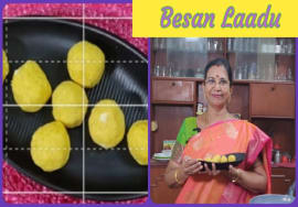 Diwali special -Besan Laadu / Kadalai ma laadu – Mallika Badrinath Recipes -Grand ma s recipe