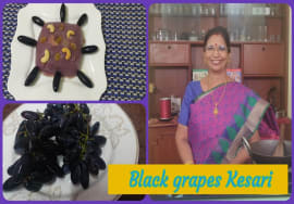 Black grapes kesari – திராட்சை கேசரி – மிக சுவையானது.
