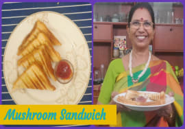 Mushroom Sandwich – Grilled Sandwich – Simple & tasty -few ingredients- Bachelor’s Recipe