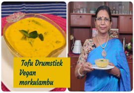 Vegan Drumstick Tofu  morkulambu / முருங்கைக்காய் சோயா பனீர் மோர்க்குழம்பு