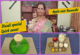 Apple Basundhi -Quick sweet for Deepavali- Mallika Badrinath -5 நிமிடத்தில்  வித்தியாசமான பாஸந்தி
