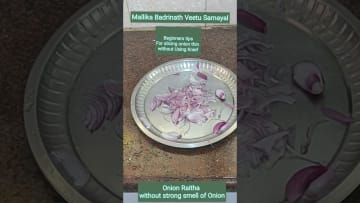 #Shorts 196 – Tips on Easy& thinly  slicing of onion for beginners – Mallika Badrinath