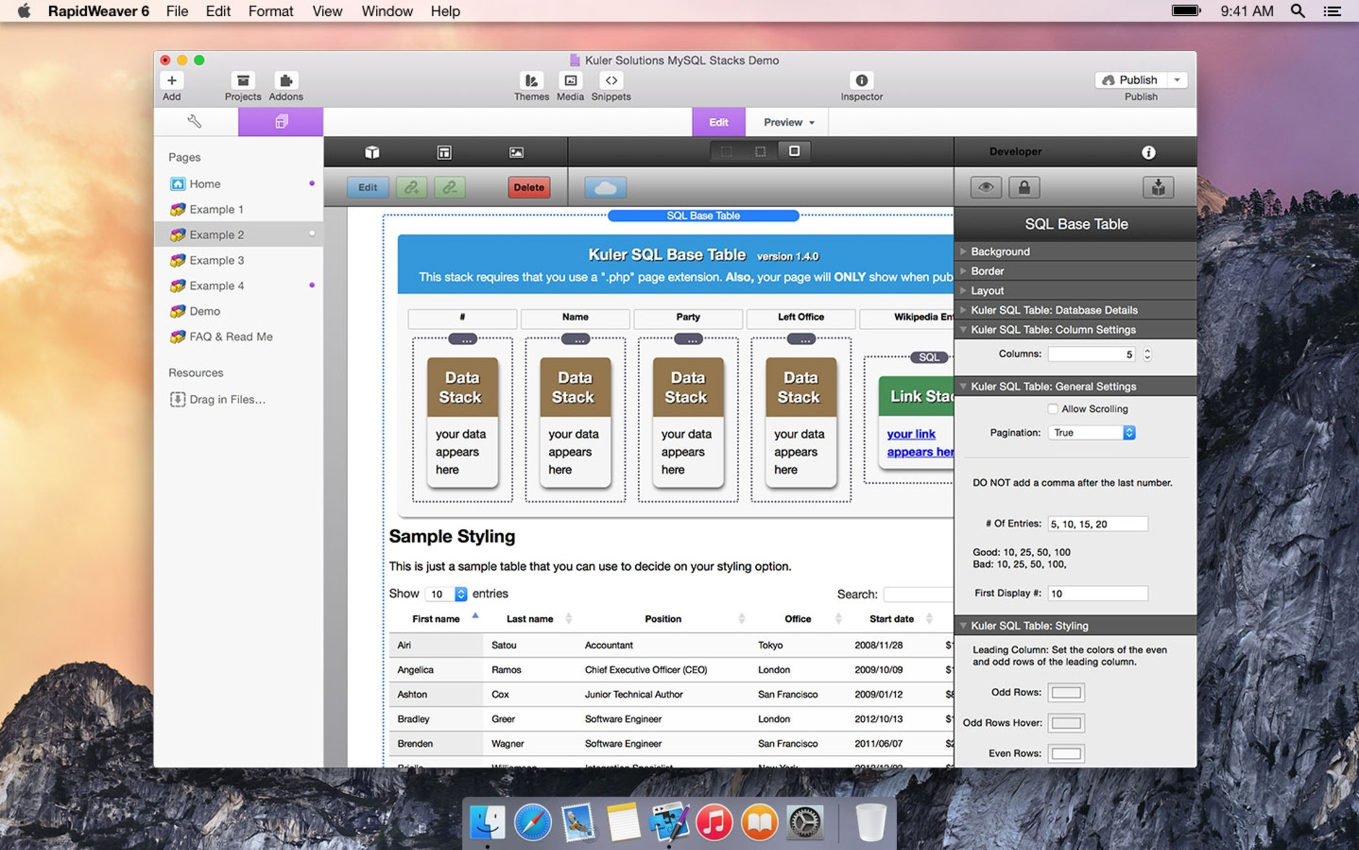 Kuler Sql Rapidweaver Stack Rapidweaver Community
