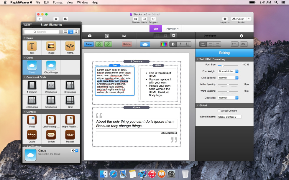 Stacks screenshot