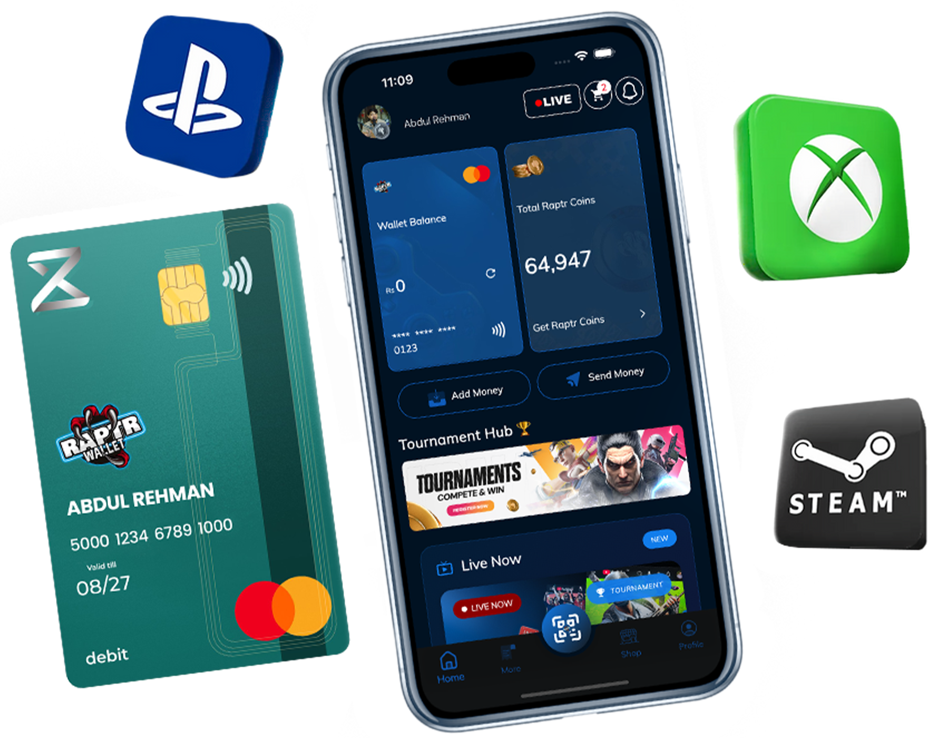 Raptr Wallet Mobile Mockup