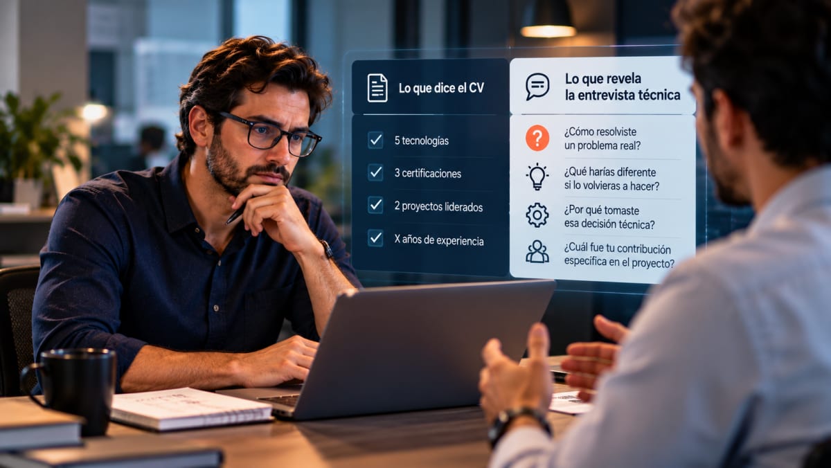 Cómo distinguir experiencia real de experiencia de CV en una entrevista técnica