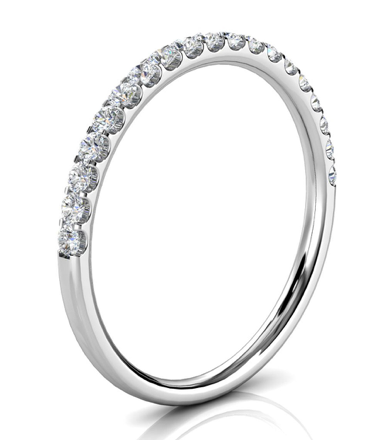 Diamond pave wedding band in white gold