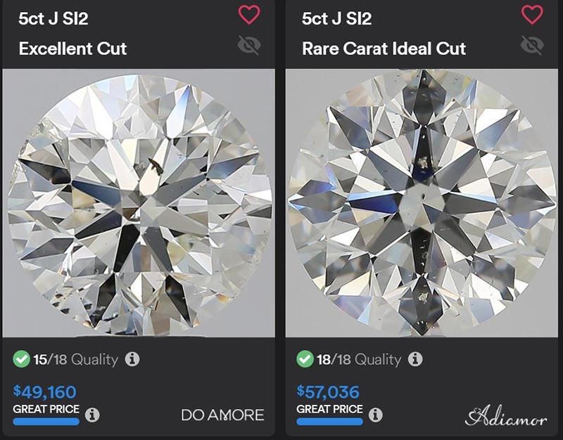 RB 5 carat diamond price comparison